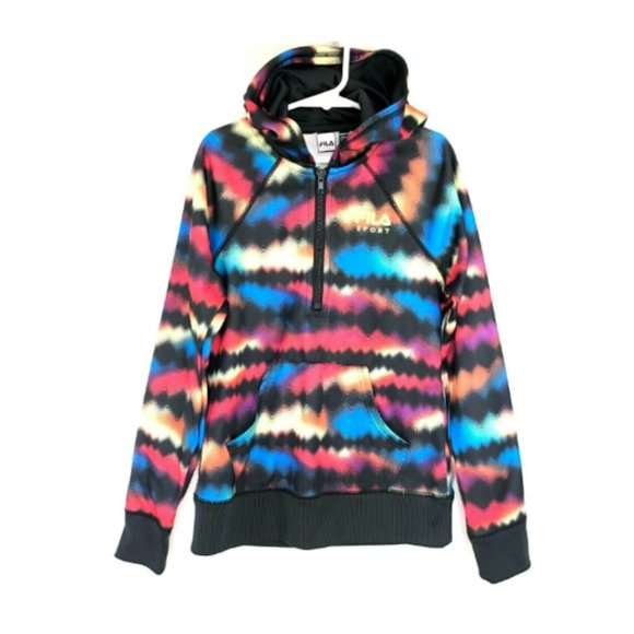 FILA Sport 1/2 Zip Pullover Multicolor Hooded Track Jacket Size Youth XS/S 7-8 - Picture 1 of 7
